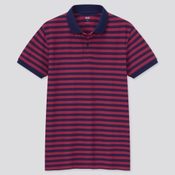 Pique Striped Short Sleeve Polo Shirt
