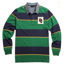 Cotton Ribbed Knit Collar Rugby Polo Shirt From Bangladesh