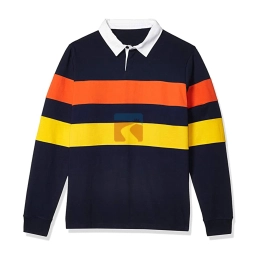 Wholesale Men Striped Rugby Polo Long Sleeve Shirt From Bangladesh
