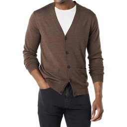 Mens Merino Wool Casual Cardigan Sweater