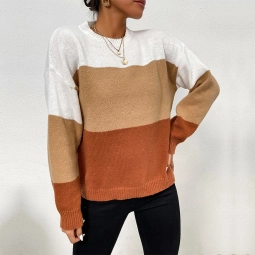 Women Knitted Round Collar Sweater